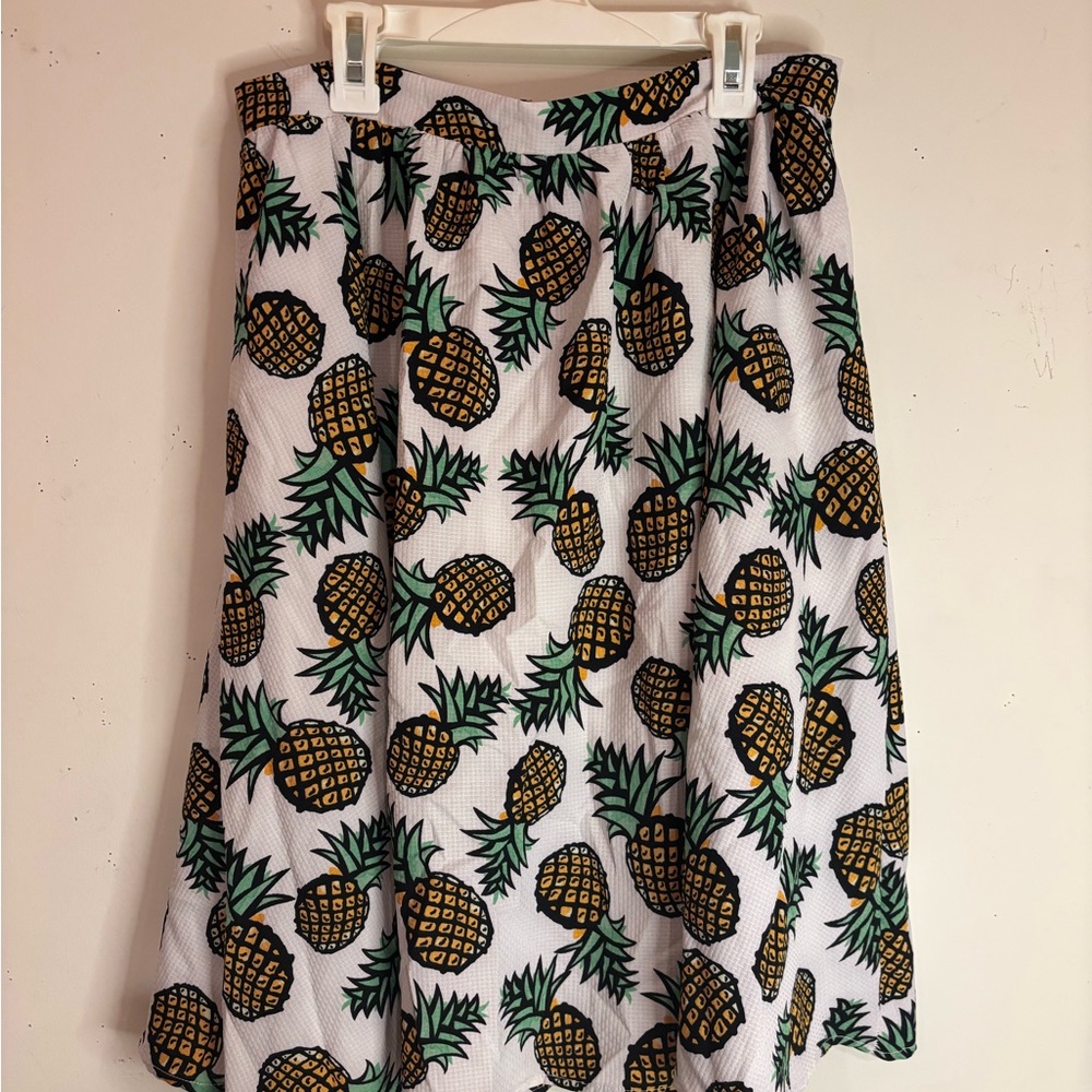 Brown and Green A-Line Midi Skirt for Resort Wear
